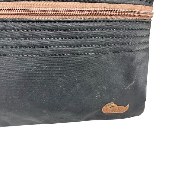 DOONEY & BOURKE Black Brown Genuine Leather Canvas CROSSBODY Purse Messenger Bag - Picture 4 of 16